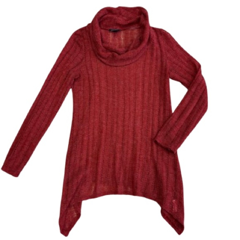 B•Design Vintage Angora Blend Open Knit Cowl Neck Sweater L Assembled in USA